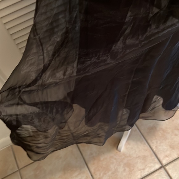 David’s Bridal Black Halter Dress Pale Green Tie Belt size 10 - Picture 6 of 11